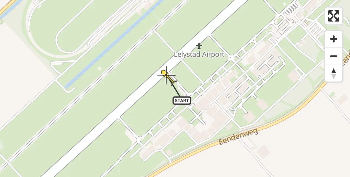 Routekaart van de vlucht: Traumahelikopter naar Lelystad