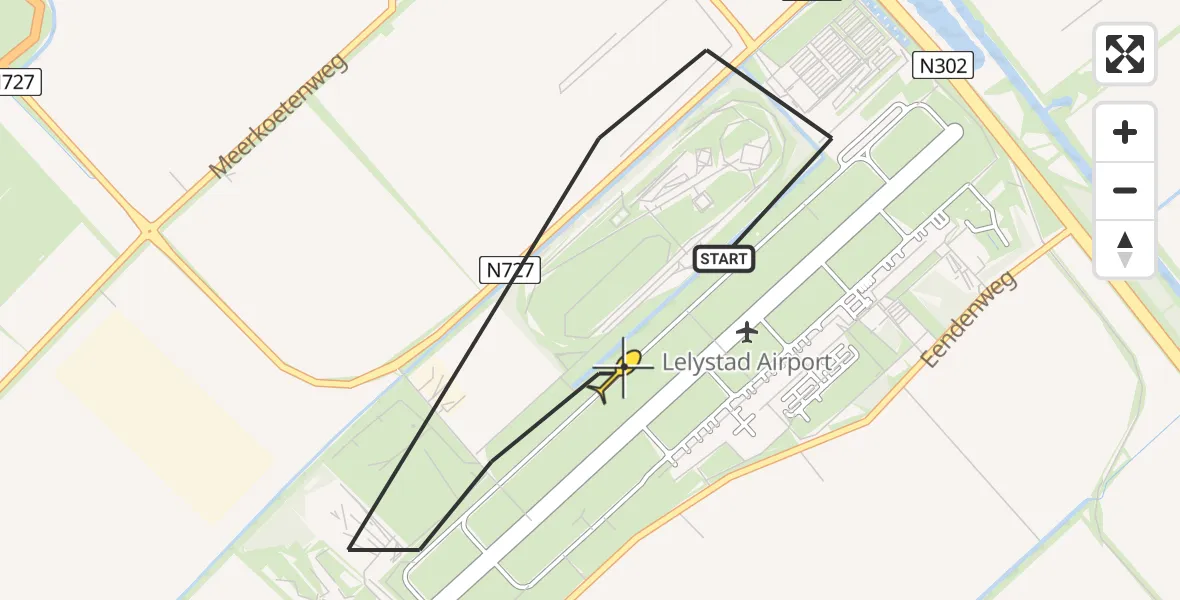 Routekaart van de vlucht: Traumaheli naar Lelystad