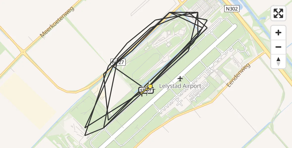 Routekaart van de vlucht: Traumahelikopter naar Lelystad