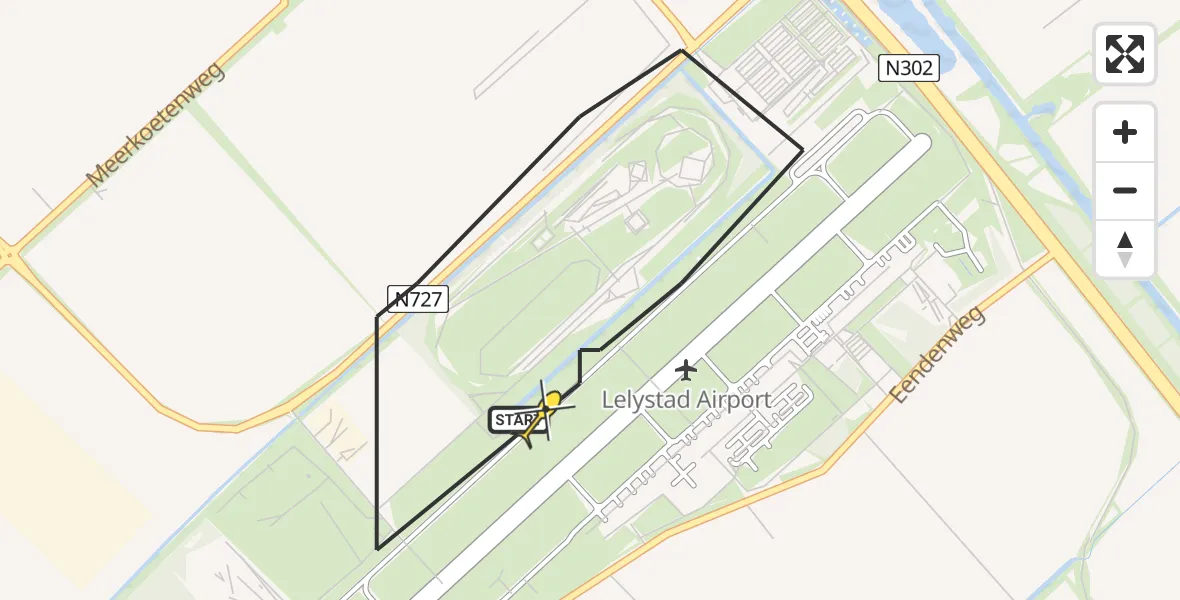 Routekaart van de vlucht: Traumahelikopter naar Lelystad