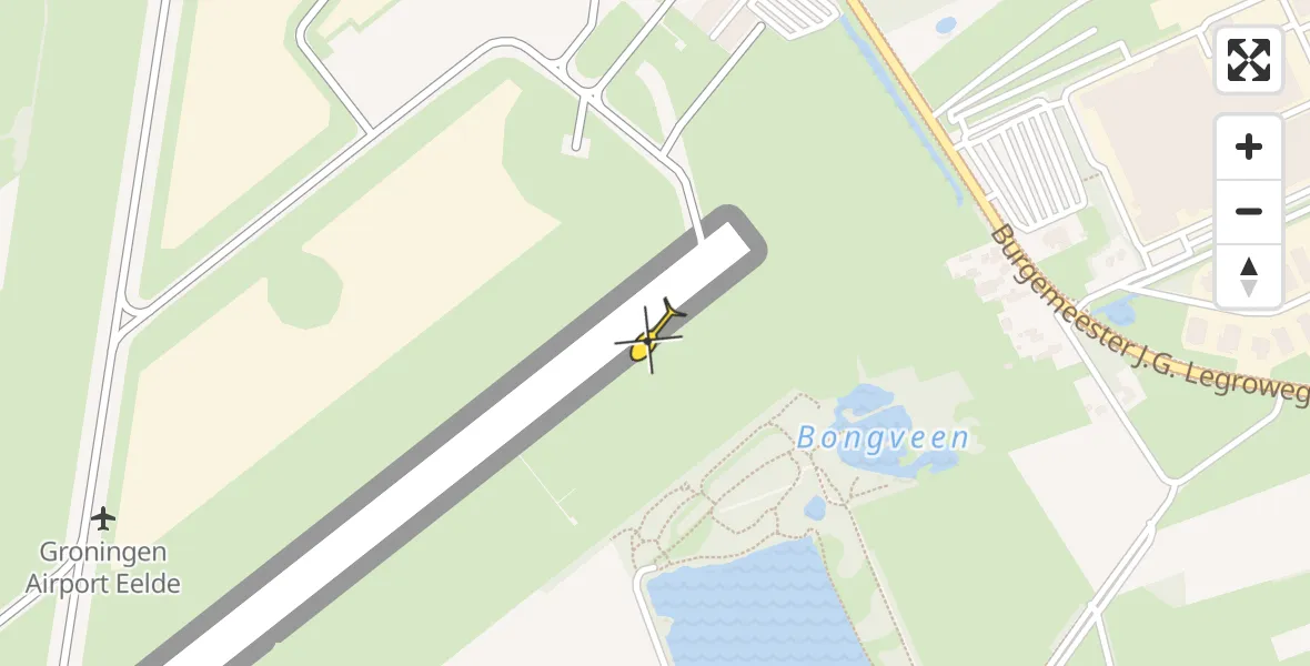 Routekaart van de vlucht: Traumahelikopter naar Eelde