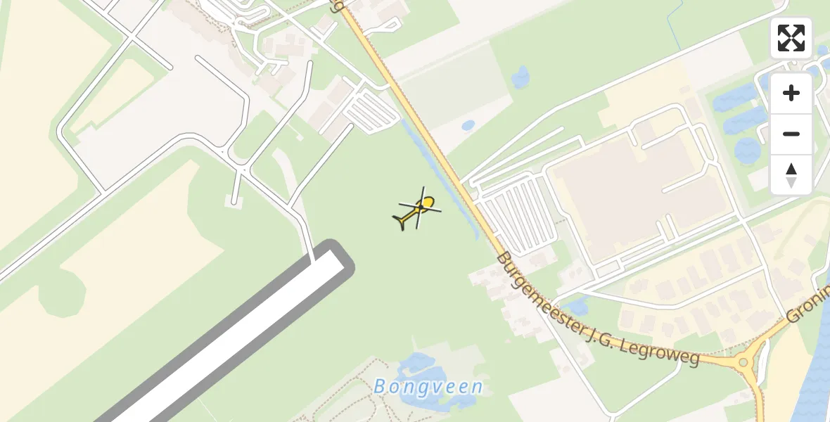 Routekaart van de vlucht: Traumahelikopter naar Eelde