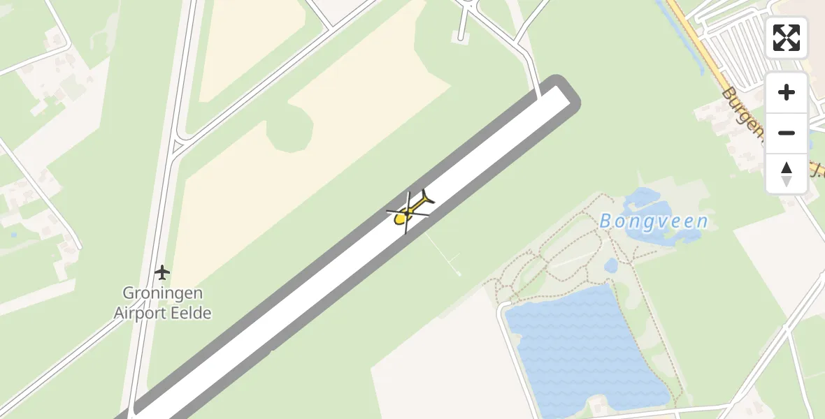 Routekaart van de vlucht: Traumahelikopter naar Eelde