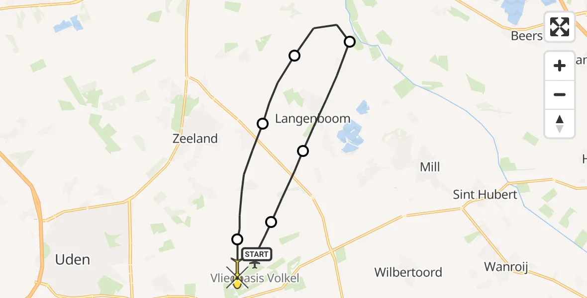 Routekaart van de vlucht: Lifeliner 3 naar Volkel