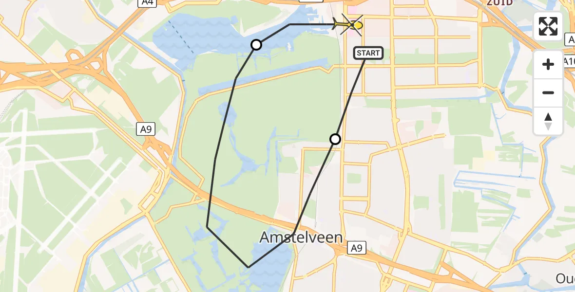 Routekaart van de vlucht: Lifeliner 1 naar Amsterdam