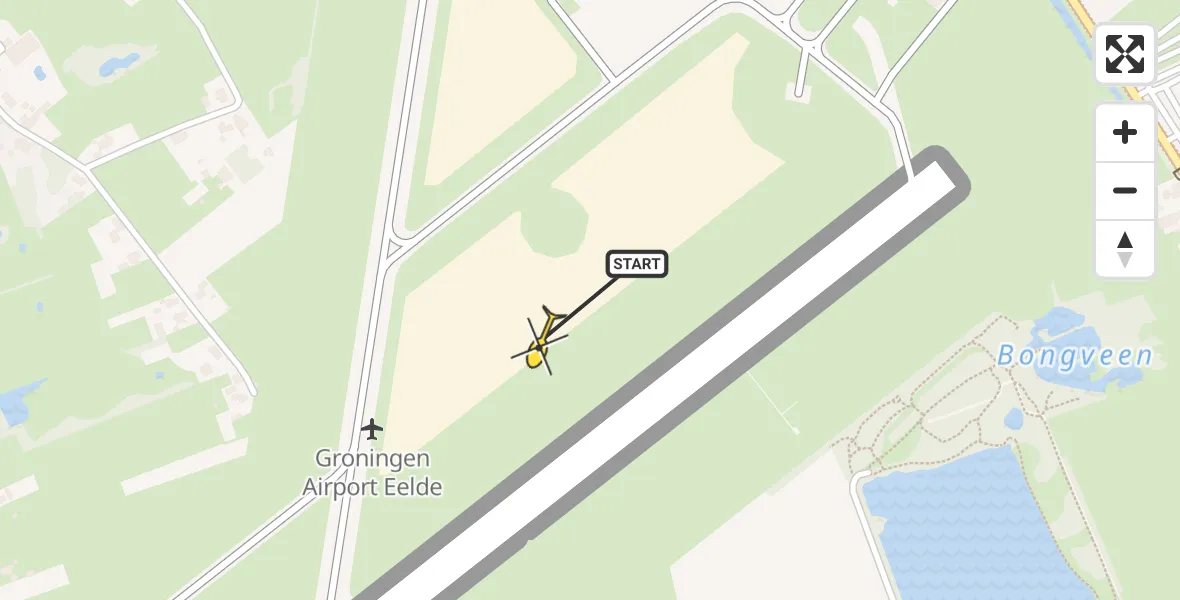 Routekaart van de vlucht: Traumahelikopter naar Eelde