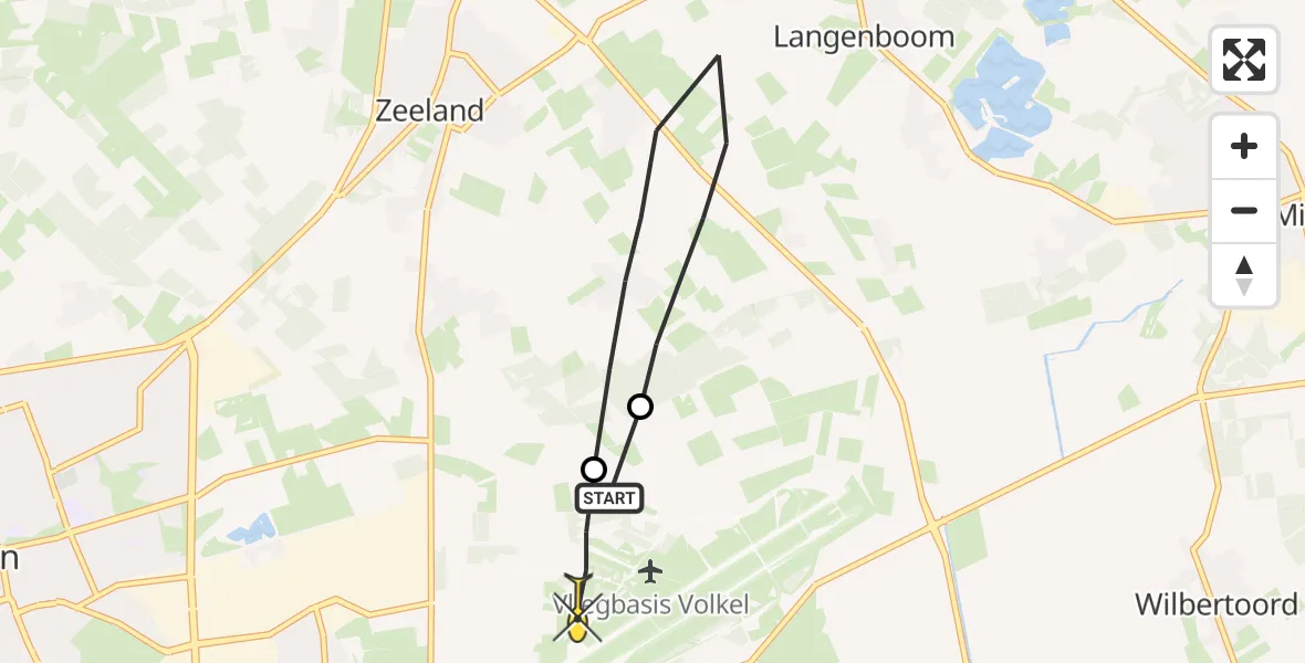 Routekaart van de vlucht: Lifeliner 3 naar Volkel