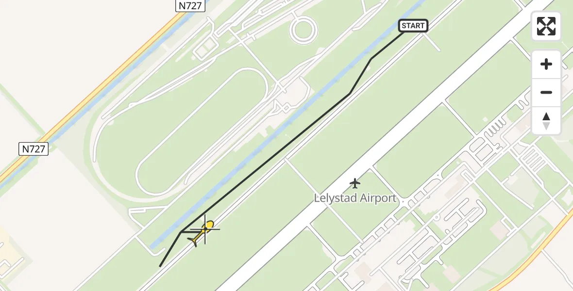 Routekaart van de vlucht: Traumahelikopter naar Lelystad