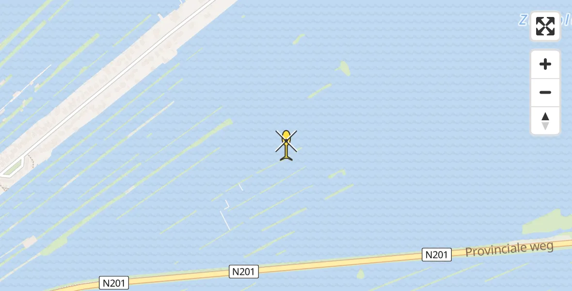 Routekaart van de vlucht: Politiehelikopter naar Vinkeveen