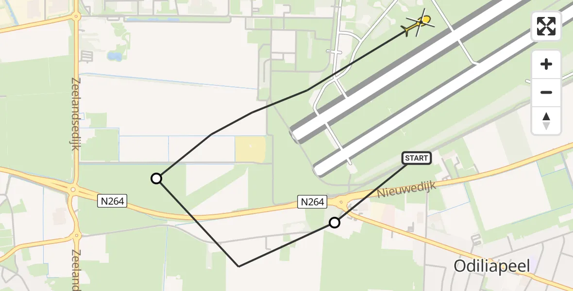 Routekaart van de vlucht: Lifeliner 3 naar Volkel