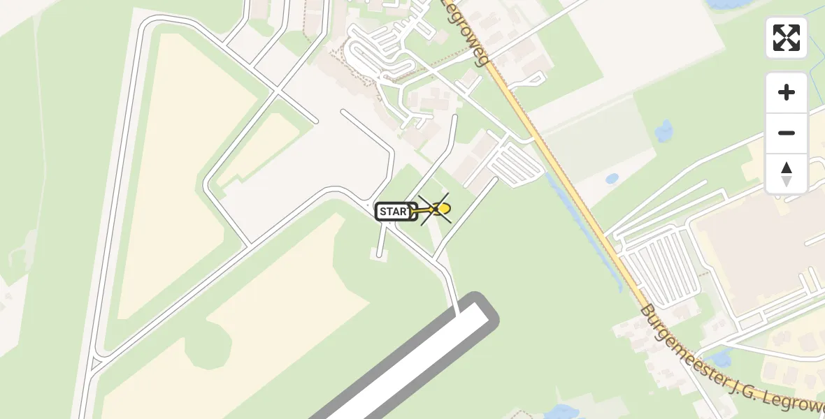 Routekaart van de vlucht: Traumahelikopter naar Eelde