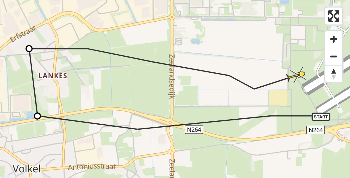 Routekaart van de vlucht: Lifeliner 3 naar Volkel