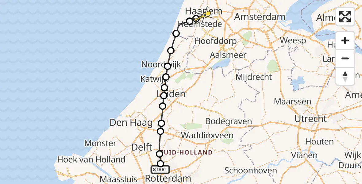 Routekaart van de vlucht: Lifeliner 2 naar Haarlem