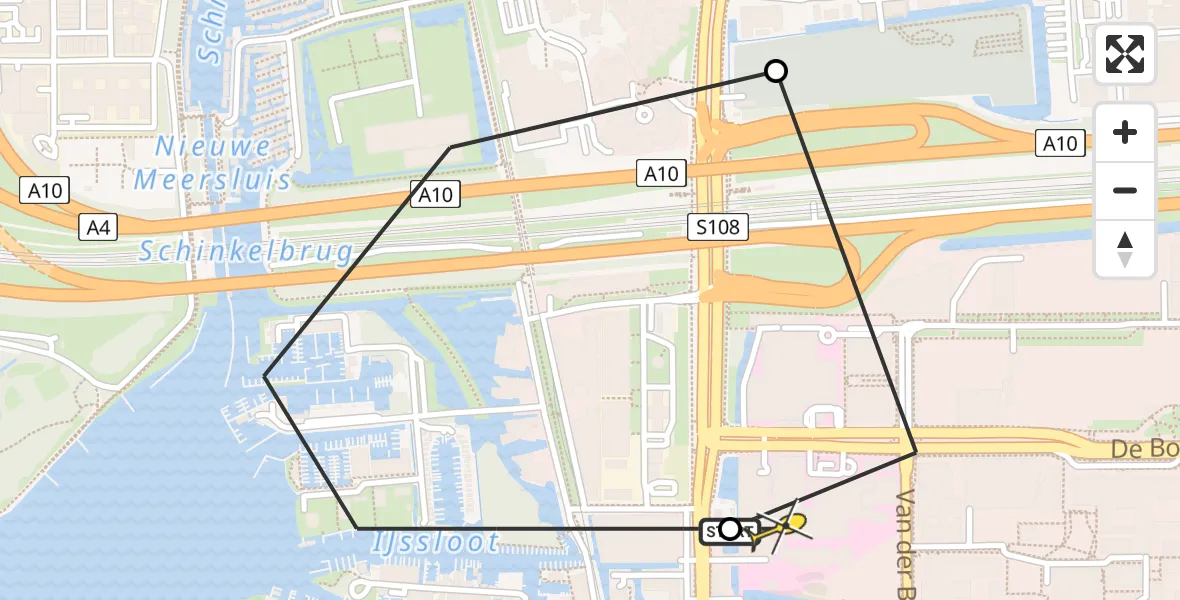 Routekaart van de vlucht: Lifeliner 1 naar VU Medisch Centrum Amsterdam