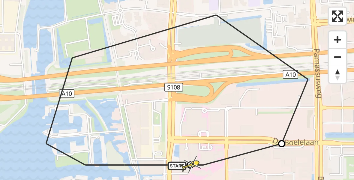 Routekaart van de vlucht: Lifeliner 1 naar VU Medisch Centrum Amsterdam