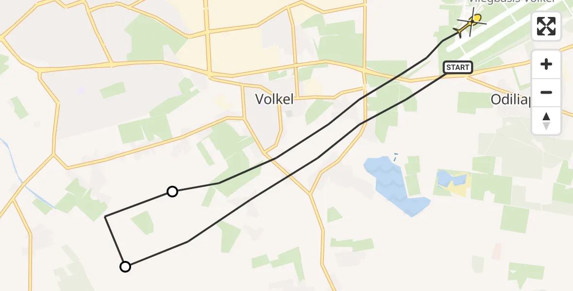 Routekaart van de vlucht: Lifeliner 3 naar Volkel