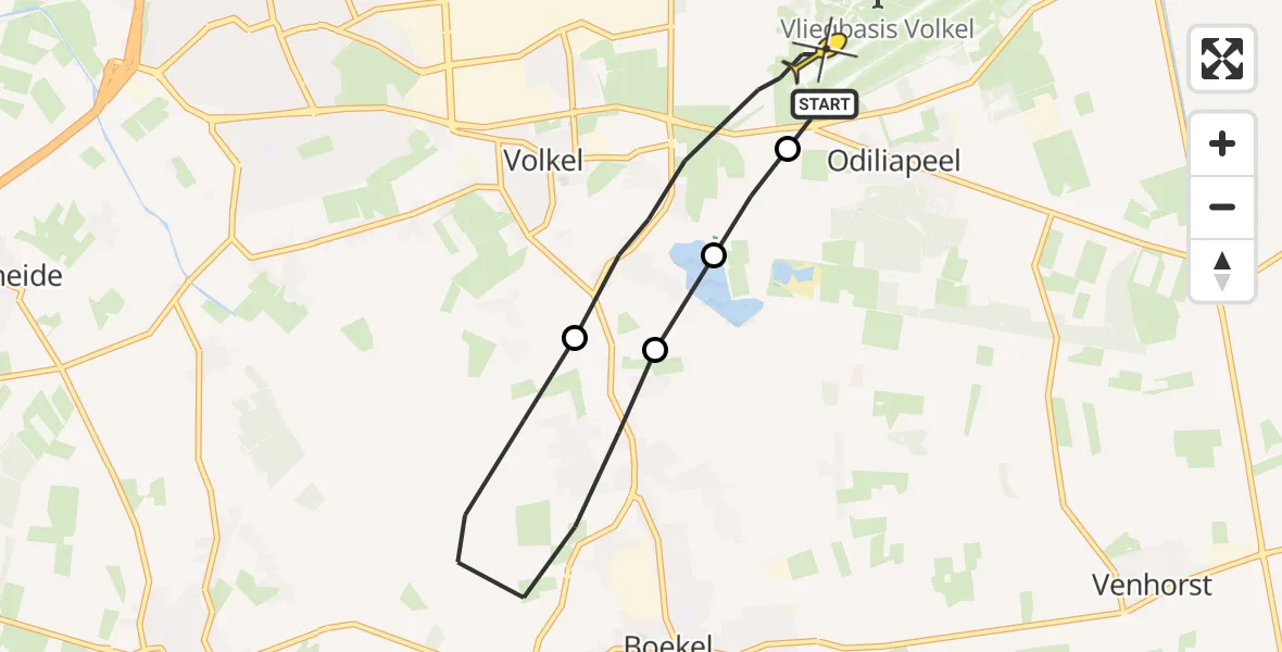 Routekaart van de vlucht: Lifeliner 3 naar Volkel