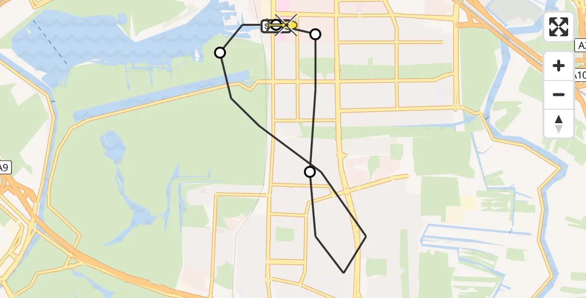 Routekaart van de vlucht: Lifeliner 1 naar VU Medisch Centrum Amsterdam