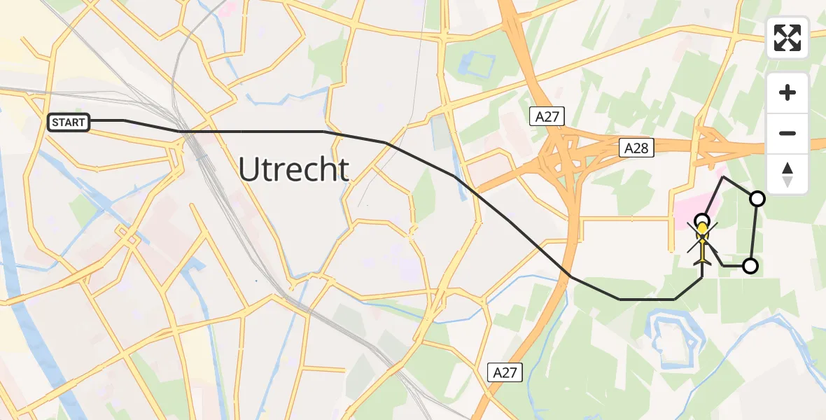 Routekaart van de vlucht: Lifeliner 1 naar Utrecht