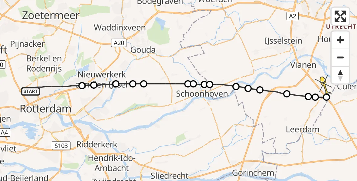 Routekaart van de vlucht: Lifeliner 2 naar Everdingen