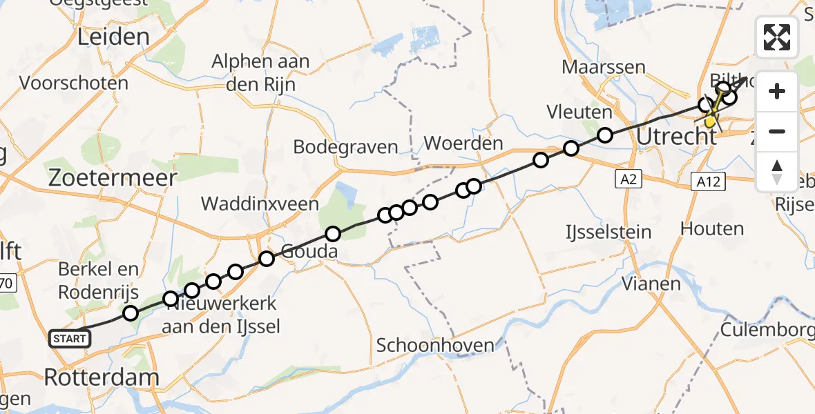 Routekaart van de vlucht: Lifeliner 2 naar Groenekan