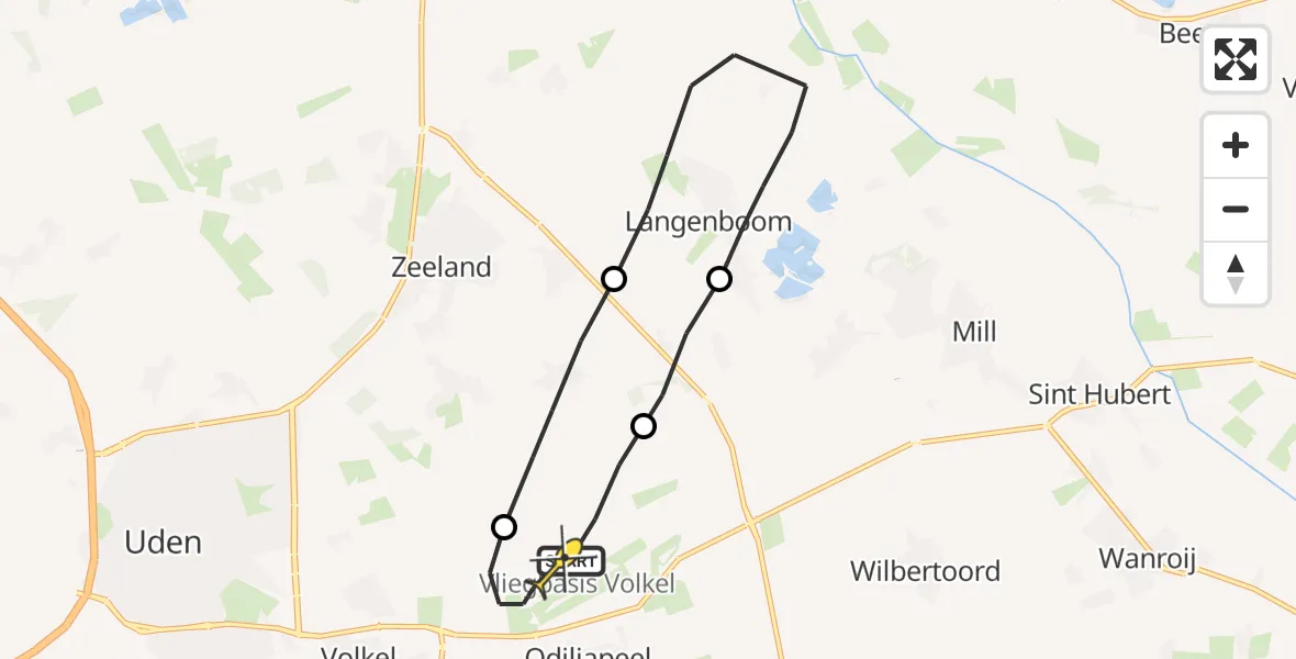 Routekaart van de vlucht: Lifeliner 3 naar Volkel