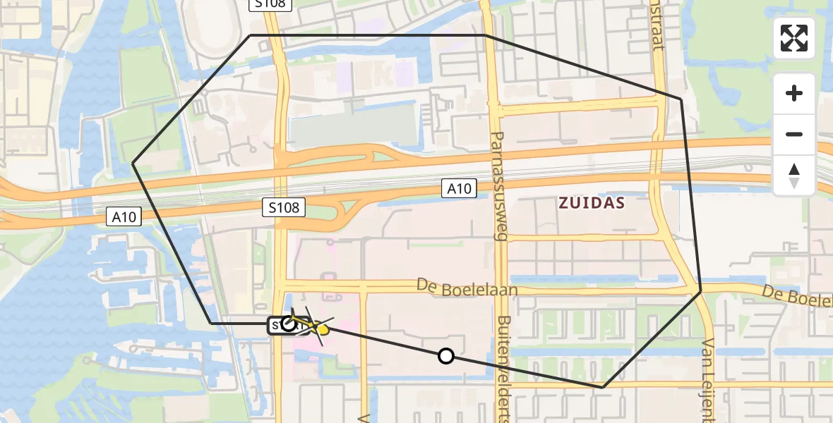 Routekaart van de vlucht: Lifeliner 1 naar VU Medisch Centrum Amsterdam