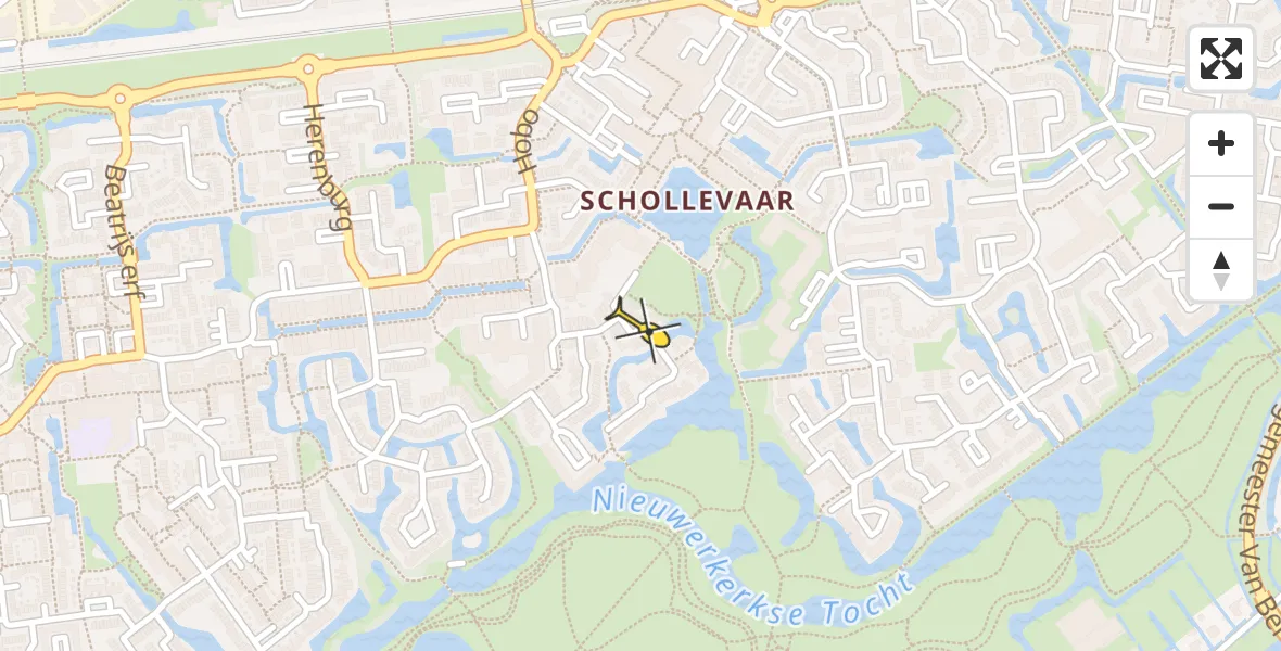 Routekaart van de vlucht: Traumahelikopter naar Capelle aan den IJssel