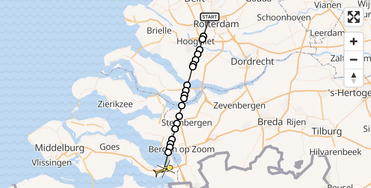 Routekaart van de vlucht: Lifeliner 2 naar Rilland