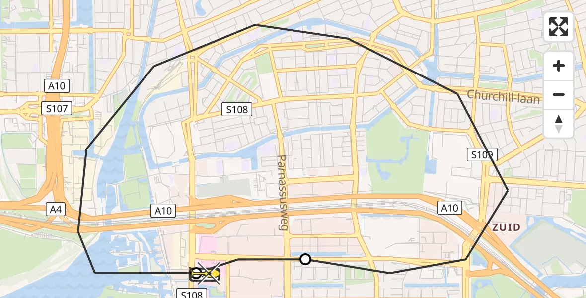 Routekaart van de vlucht: Lifeliner 1 naar VU Medisch Centrum Amsterdam