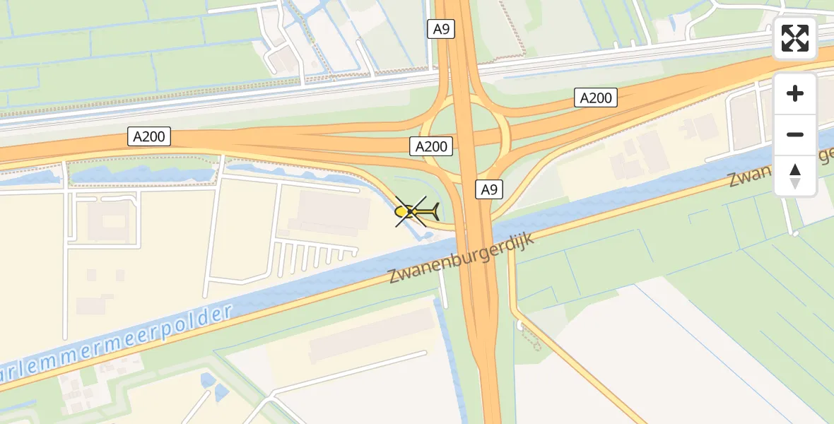 Routekaart van de vlucht: Traumahelikopter naar Halfweg