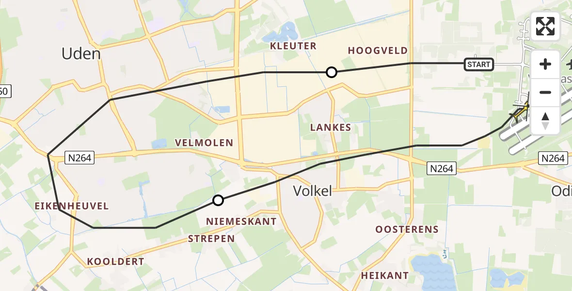 Routekaart van de vlucht: Lifeliner 3 naar Volkel