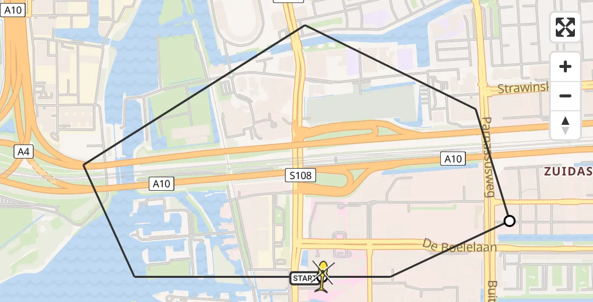 Routekaart van de vlucht: Lifeliner 1 naar VU Medisch Centrum Amsterdam