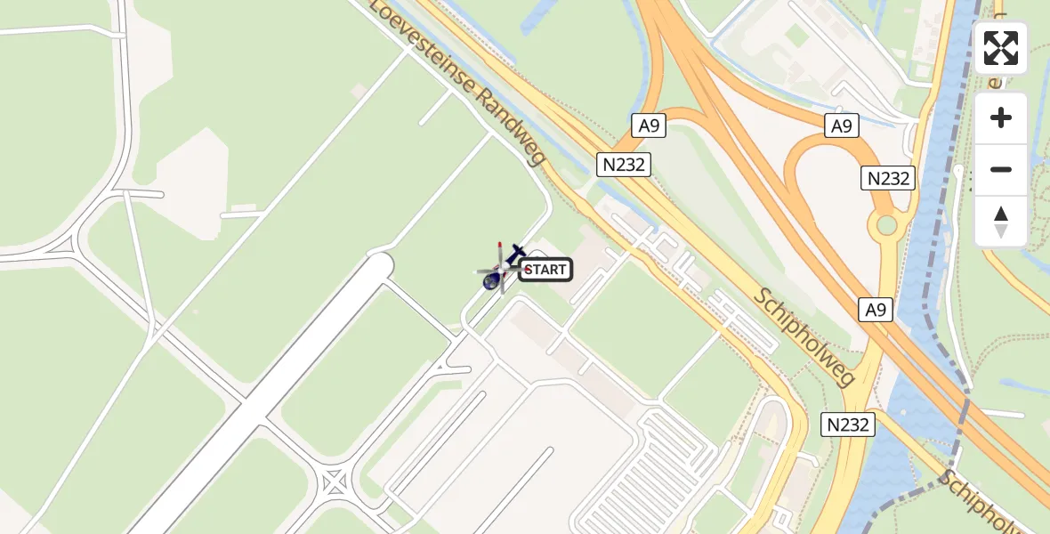 Vluchtroute Politiehelikopter van Schiphol naar Schiphol