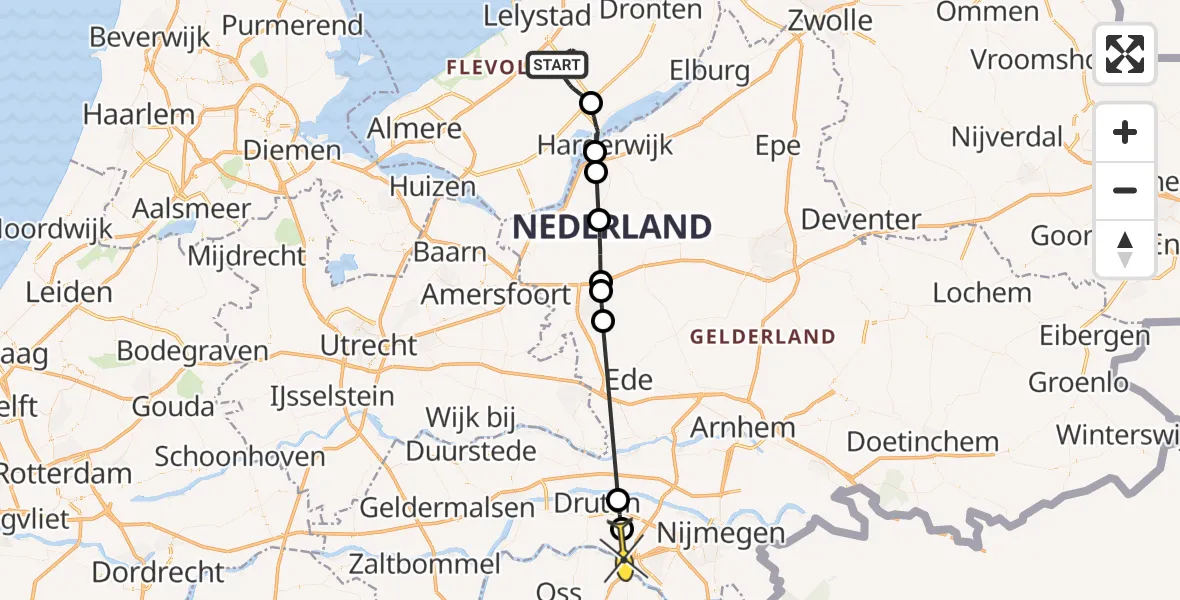 Routekaart van de vlucht: Traumahelikopter naar Hernen