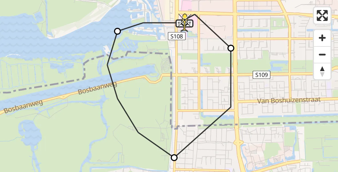 Routekaart van de vlucht: Lifeliner 1 naar VU Medisch Centrum Amsterdam
