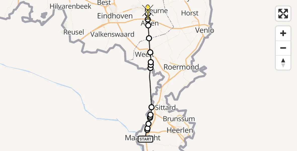 Routekaart van de vlucht: Lifeliner 3 naar Vlierden