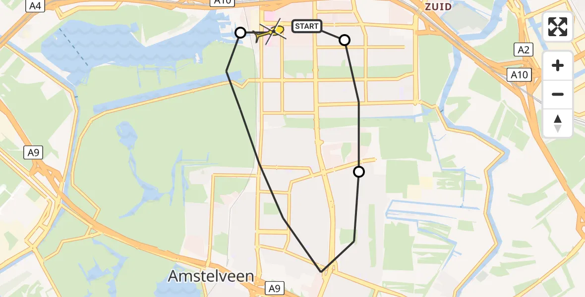 Routekaart van de vlucht: Lifeliner 1 naar VU Medisch Centrum Amsterdam