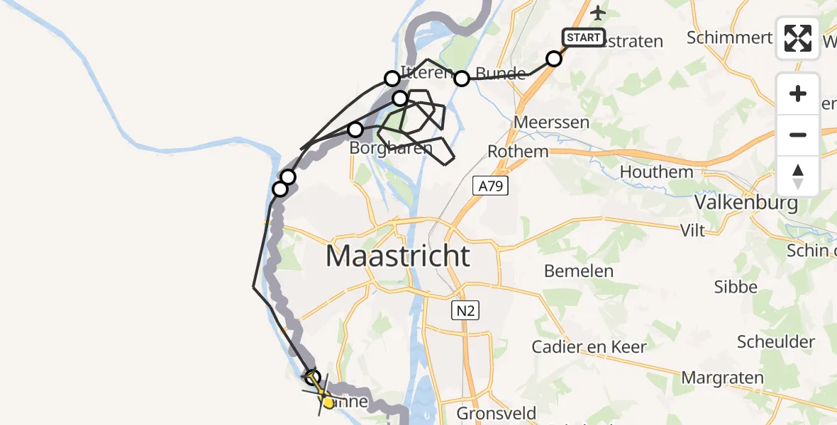 Routekaart van de vlucht: Politieheli naar 