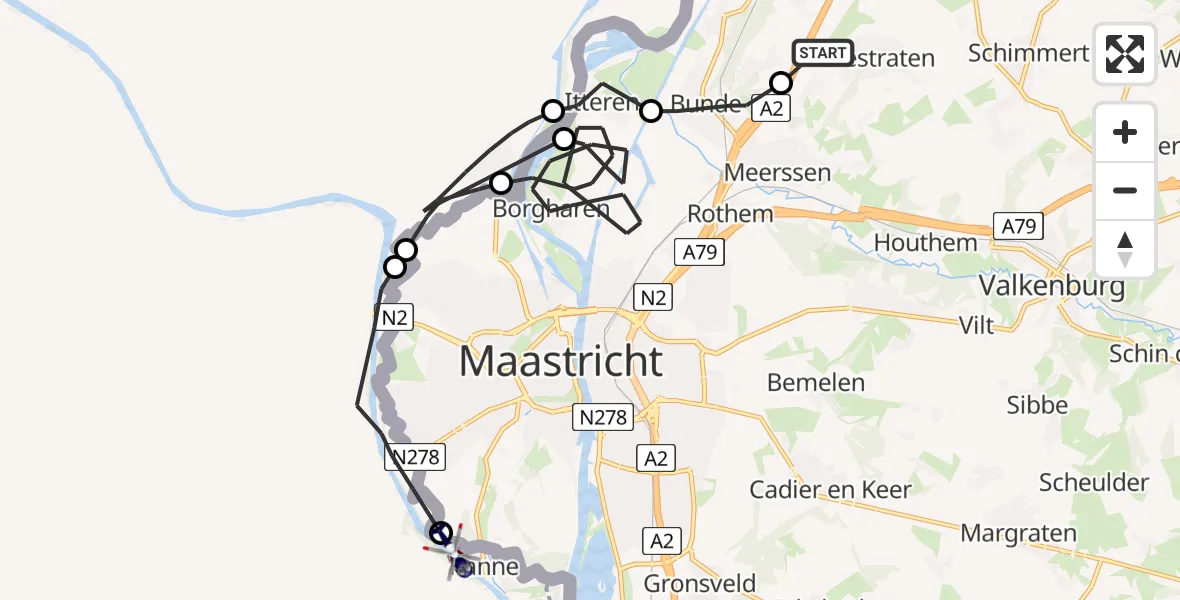 Vluchtroute Politiehelikopter Maastricht Aachen Airport - , 27 april 2022, 11:02