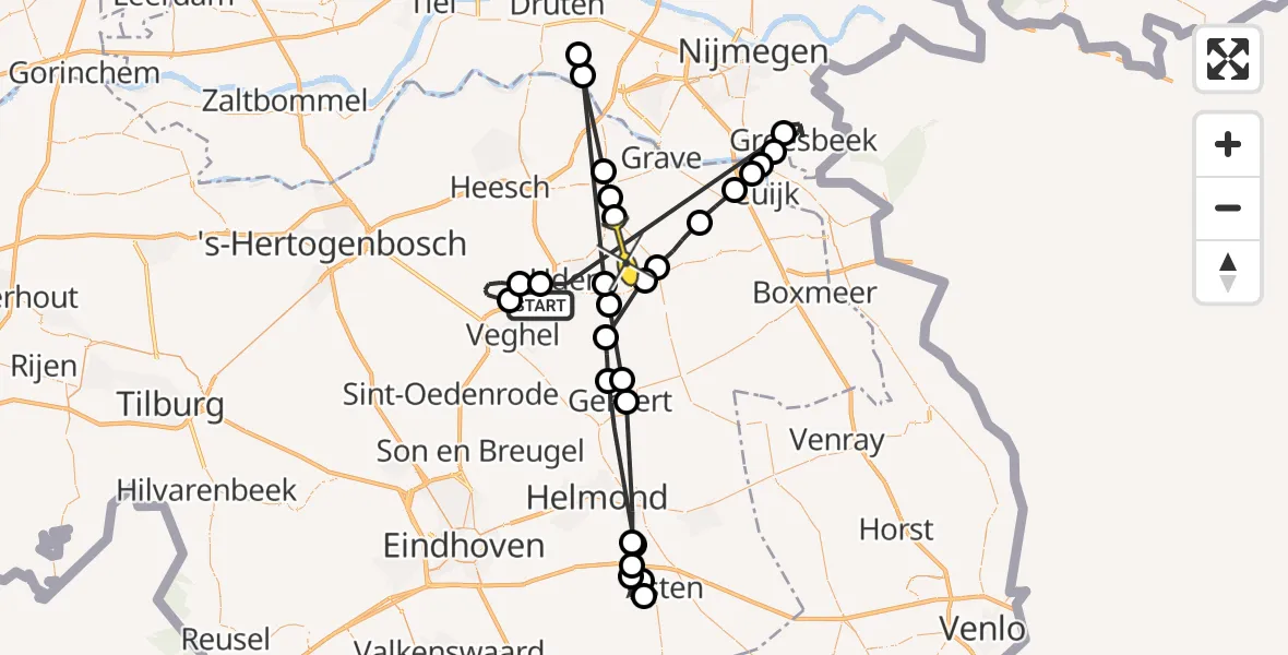 Routekaart van de vlucht: Lifeliner 3 naar Zeeland