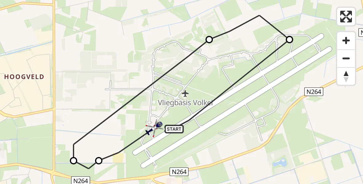 Vluchtroute Politiehelikopter Vliegbasis Volkel - Vliegbasis Volkel, 28 april 2022, 12:12