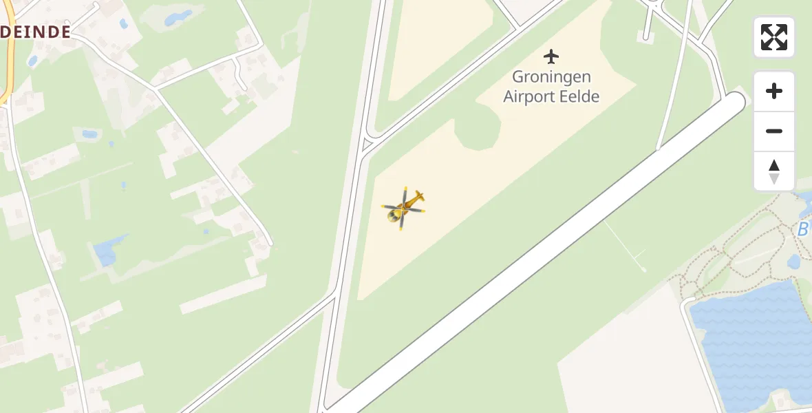 Vluchtroute Traumahelikopter Groningen Airport Eelde - Groningen Airport Eelde, 29 april 2022, 15:45