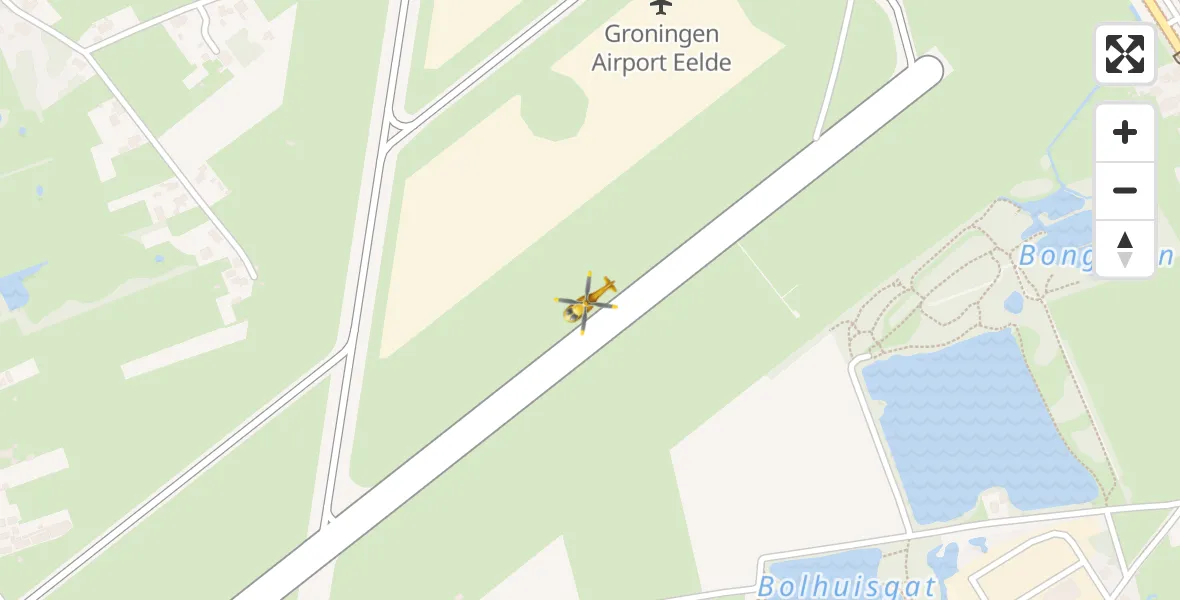 Vluchtroute Traumahelikopter Groningen Airport Eelde - Groningen Airport Eelde, 30 april 2022, 05:44