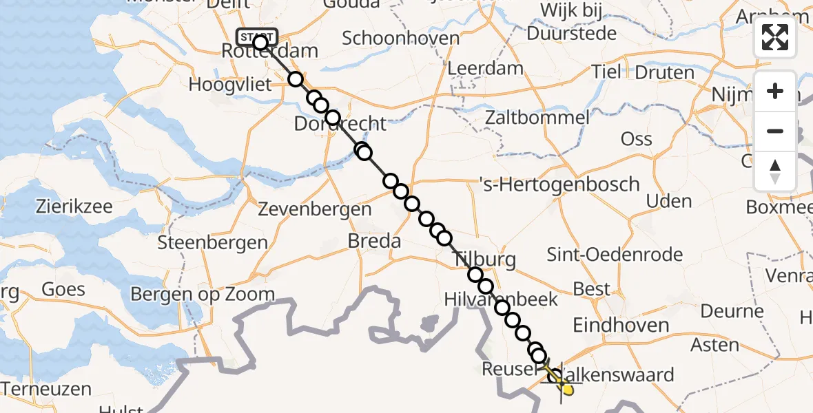 Routekaart van de vlucht: Lifeliner 2 naar Eersel