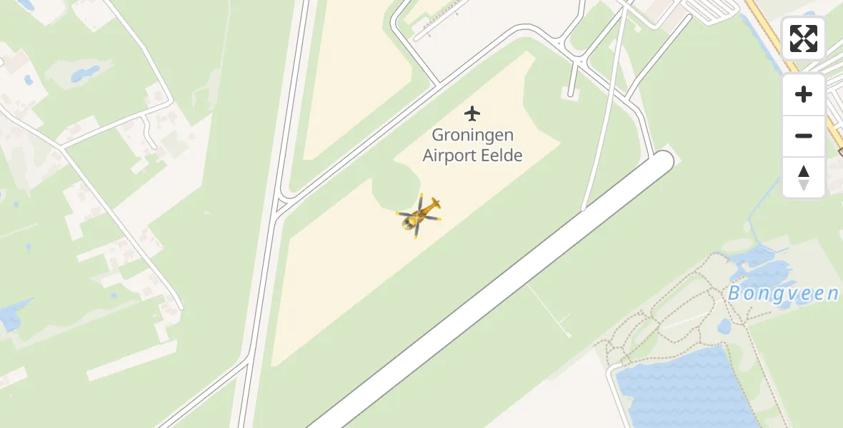 Vluchtroute Traumahelikopter Groningen Airport Eelde - Groningen Airport Eelde, 30 april 2022, 18:42