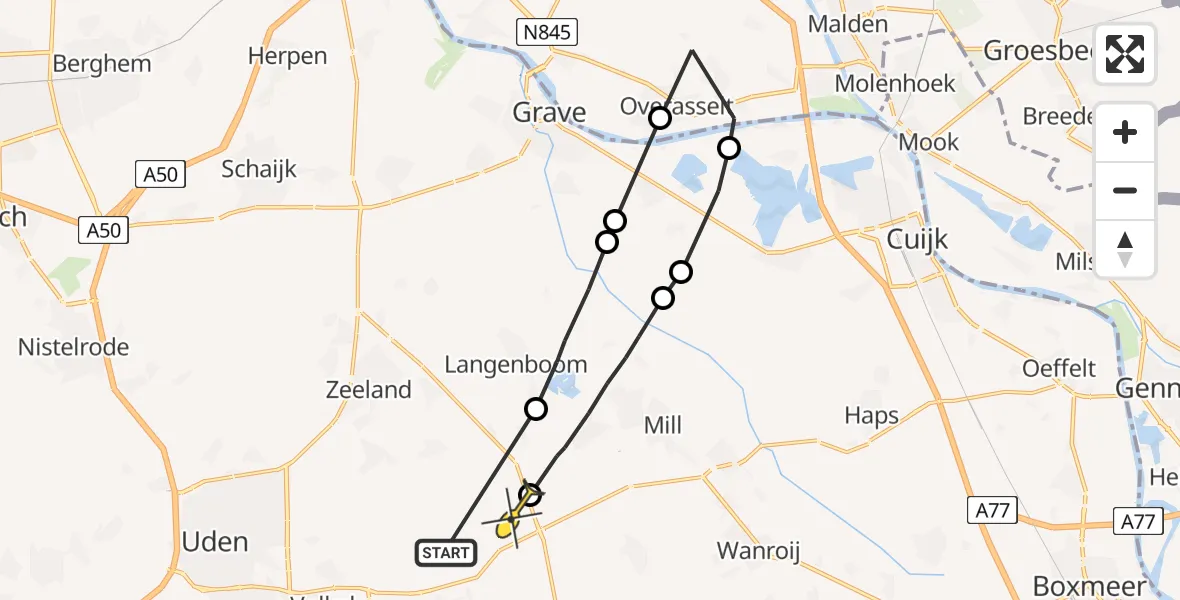 Routekaart van de vlucht: Lifeliner 3 naar Odiliapeel