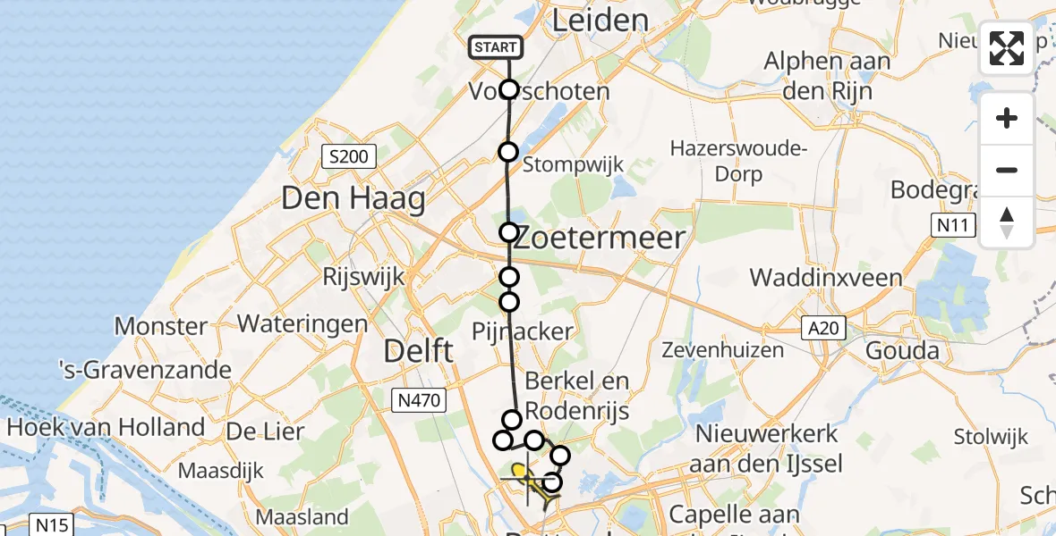 Routekaart van de vlucht: Lifeliner 2 naar Rotterdam The Hague Airport