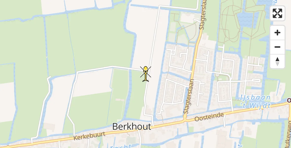 Routekaart van de vlucht: Politiehelikopter naar Berkhout