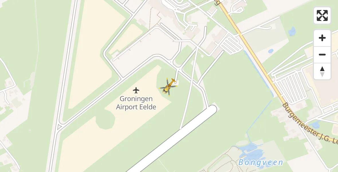 Vluchtroute Traumahelikopter Groningen Airport Eelde - Groningen Airport Eelde, 03 mei 2022, 00:20